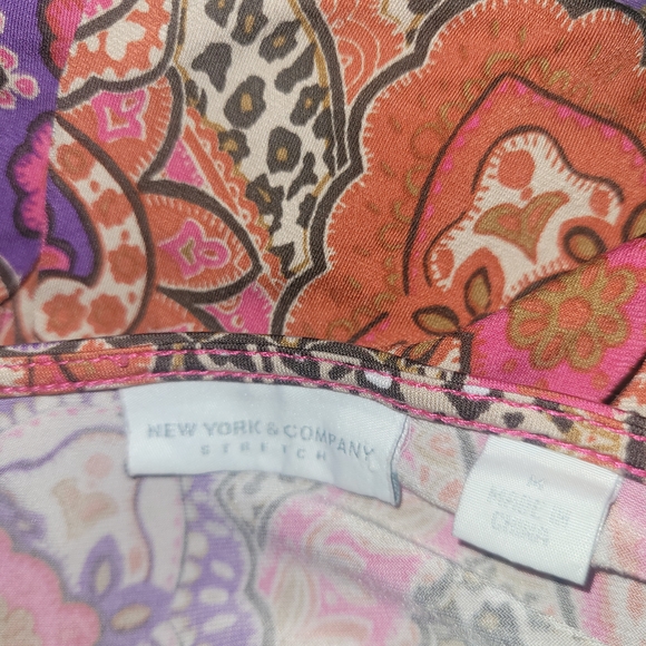New York & Company Multicolor Paisley Print Top M - Picture 6 of 6